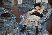 Mary Cassatt Little Girl in a Blue Armchair oil painting artist
